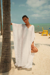 Seafoam metallic weave thobe by pītusa with a stylish, textured fabric and a standard fit, designed for elegant and comfortable wear.