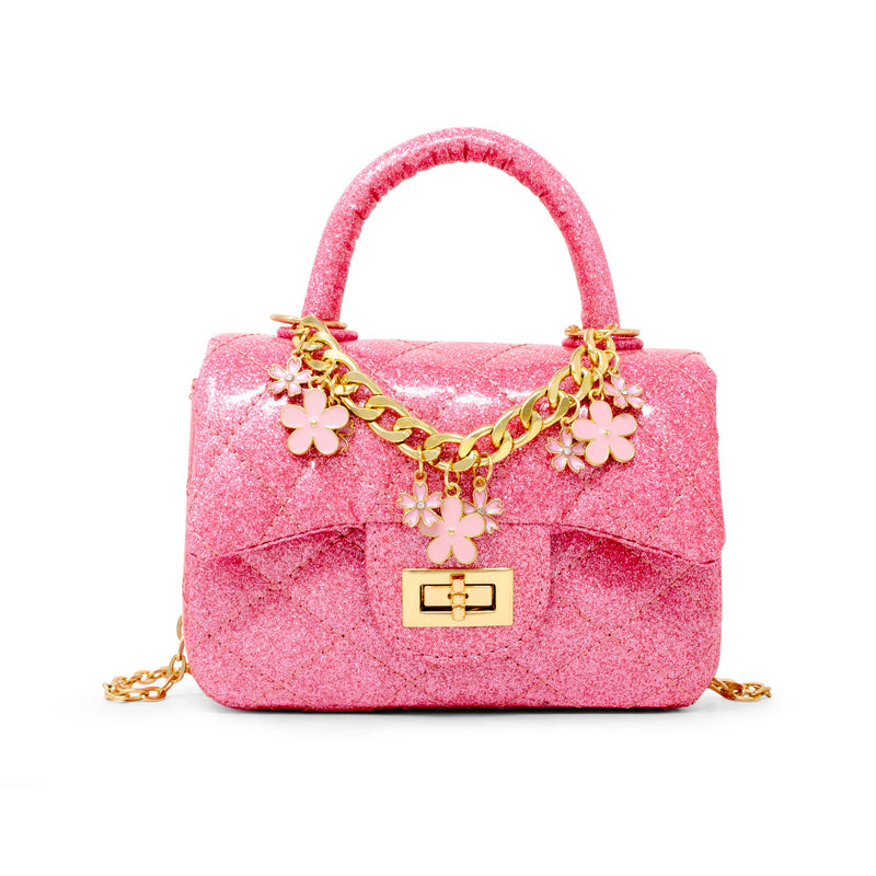 Classic Sparkle Top Handle Handbag: Bubblegum