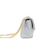 Classic Quilted Sparkle Mini Bag: Purple