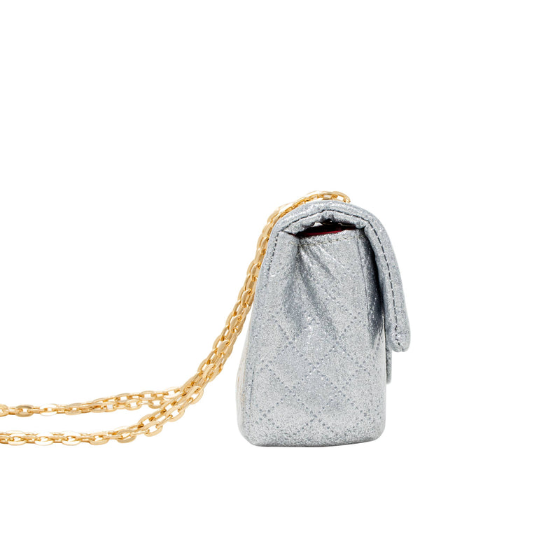 Classic Quilted Sparkle Mini Bag: Purple