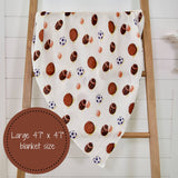 Baby Muslin Swaddle Blanket 47x47 Go Sports!
