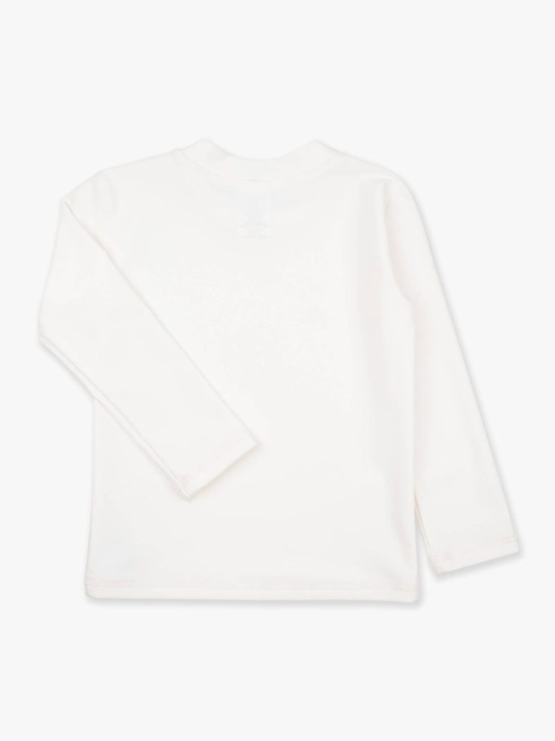 Boys White Long Sleeve Rash Guard: White
