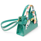 Vivid Crocodile Scarf Handbag: Orange
