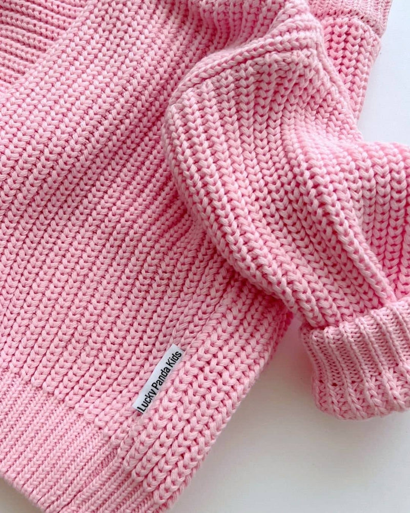 Chunky Knit Sweater | Pink: 0-6M