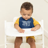 Blue Ladies Pick Me Up Wonder Bib by Bella Tunno, soft and absorbent baby bib with adjustable neck fastening.