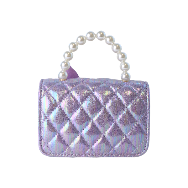 B1334 Mermaid Shiny Quilted Purse (3 Colors): Purple