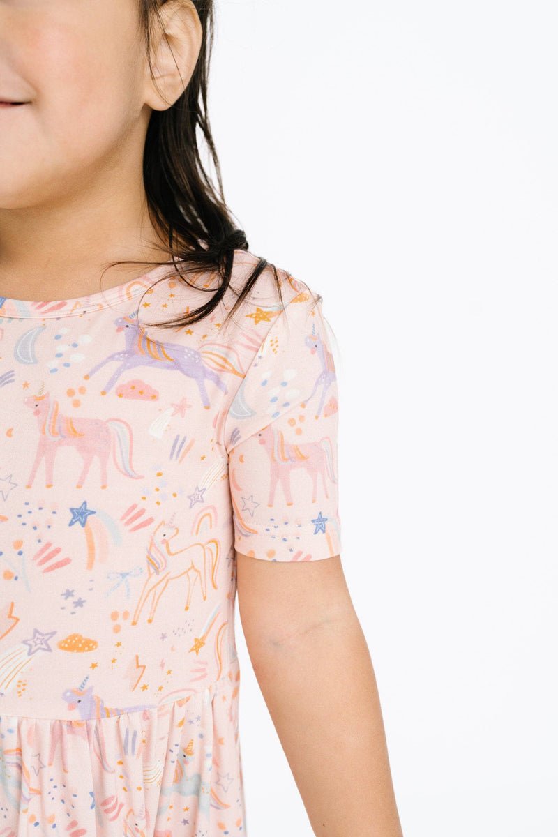 Stardust Unicorns Short Sleeve Bamboo Dress
