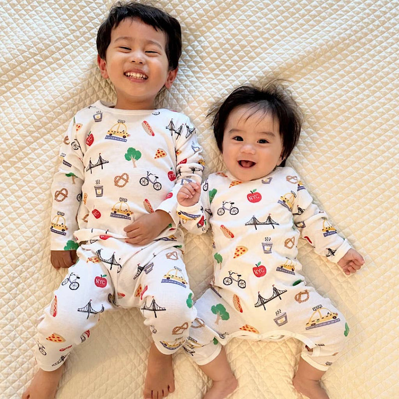 Kids NYC Print Organic Pajama Set: 2 Years