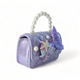 B1334 Mermaid Shiny Quilted Purse (3 Colors): Purple