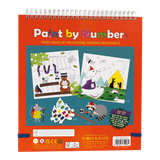 Adventure Paint By Numbers kit by Floss and Rock featuring colorful paint containers and a partially completed nature-themed painting.