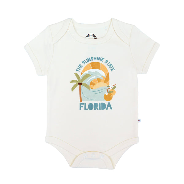 The Sunshine State Florida Souvenir Cotton Baby Onesie: White/Multi
