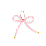 Quilted Rectangle Bow Charm Handbag: Hot Pink