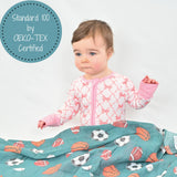 Baby Muslin Swaddle Blanket 47x47 Little Athlete