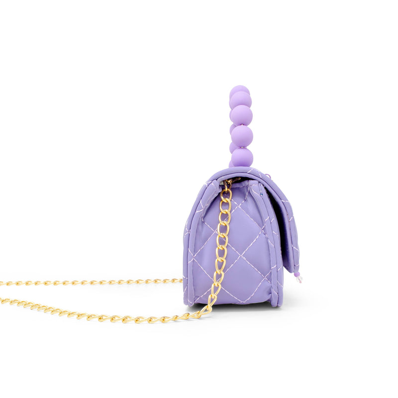Pearl Handle Message Charm Handbag for Kids: Pink