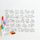 Silicone Reusable Coloring Mat Kids Bundle - Desert Animals