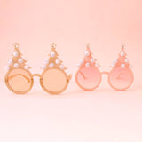 Christmas Tree Holiday Glasses | Gold Sparkle