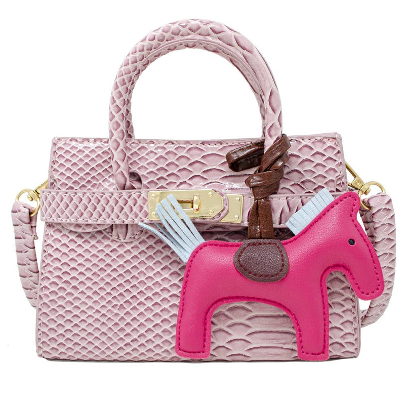 Crocodile Pony Handbag: Lavender