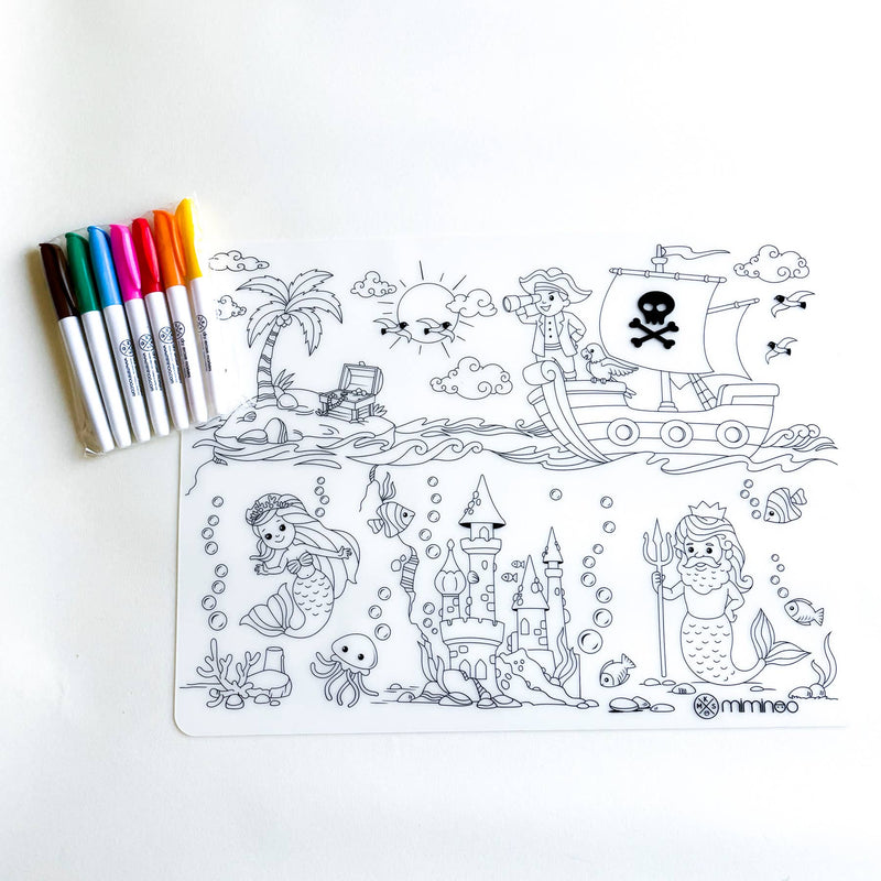 Silicone Reusable Coloring Tablemat for kids - ATLANTIS