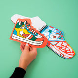OMY sticker by number book featuring sneakers with colorful stickers and numbered sections for easy decoration.