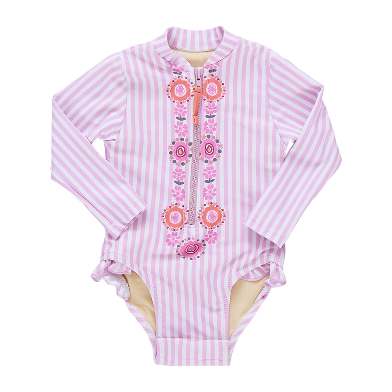 Arden Suit Pink Faux Embroidery