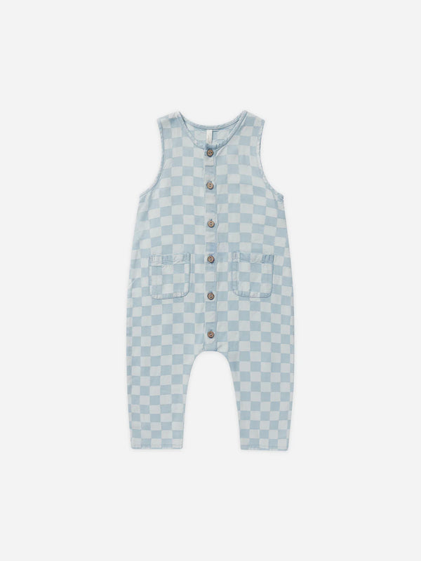 Woven Jumpsuit - Blue Check