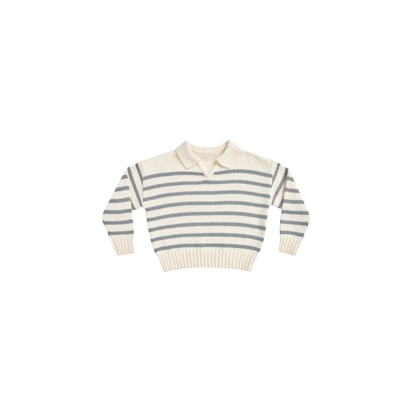 Collared Sweater - Indigo Stripe