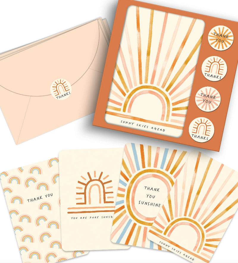 Sunny Skies Note Card Set with Stickers