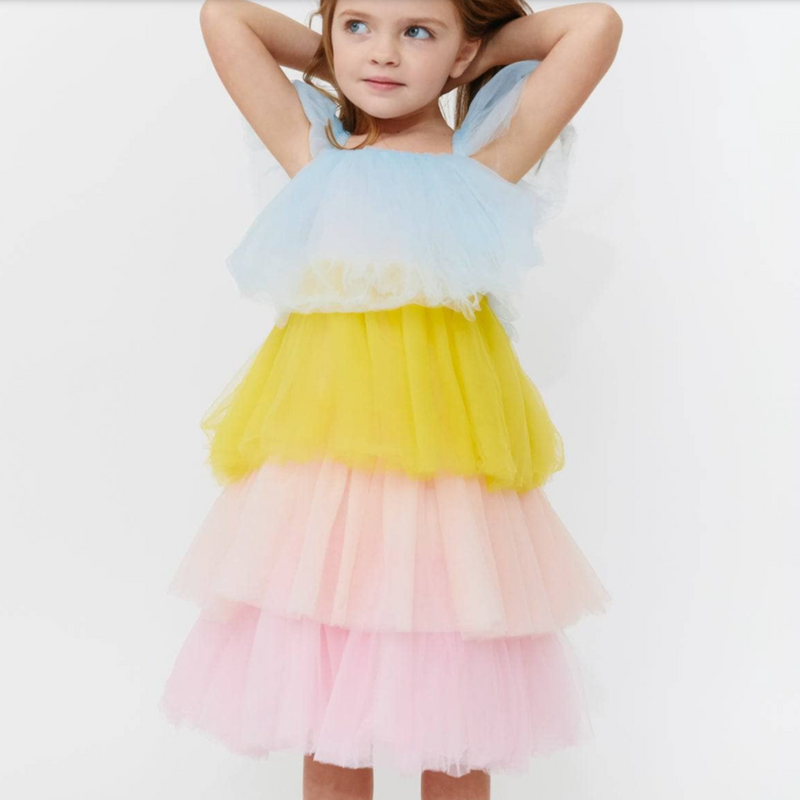 Pastel Tulle Tiered Dress