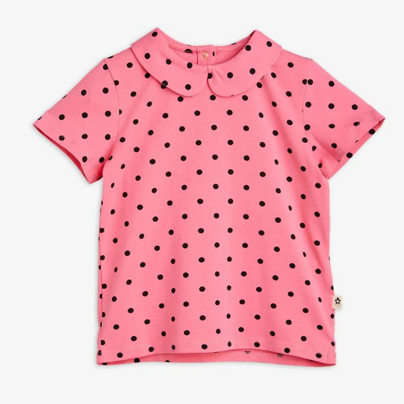 Polka Dot Collar T-Shirt