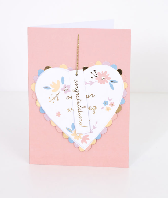 Honeycomb Heart Wedding Card