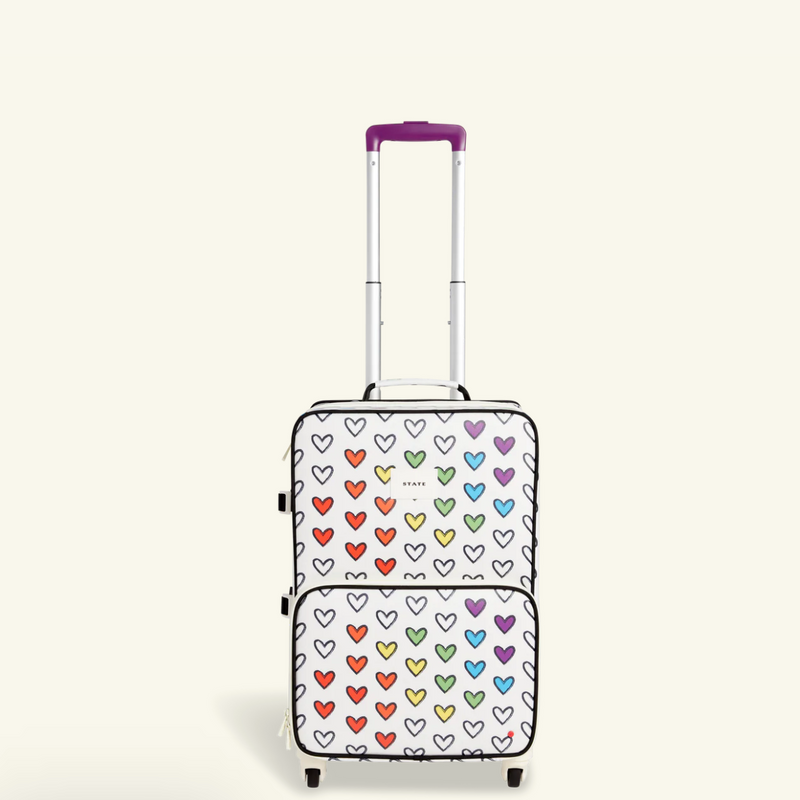 Logan Suitcase Rainbow Hearts