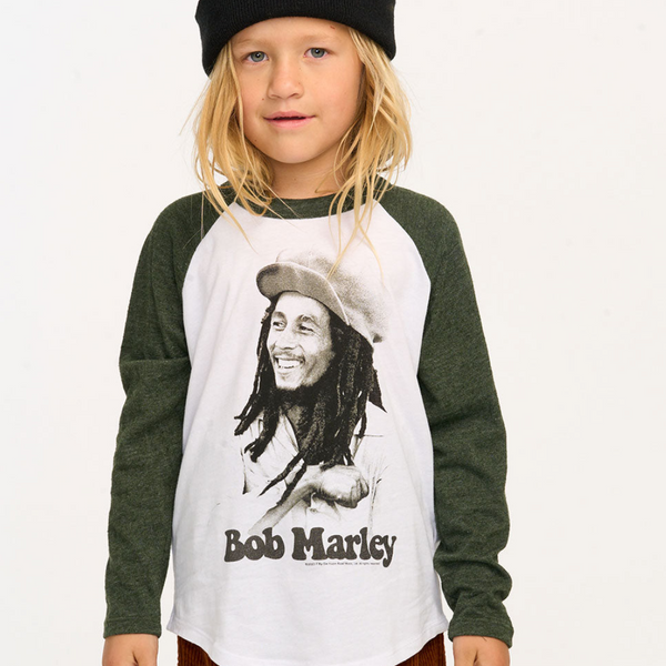 Bob Marley Portrait Boys Baseball Tee