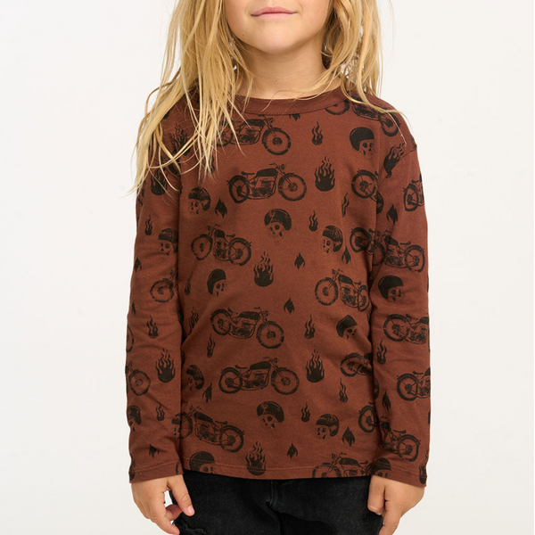 Moto Flames Long Sleeve Tee