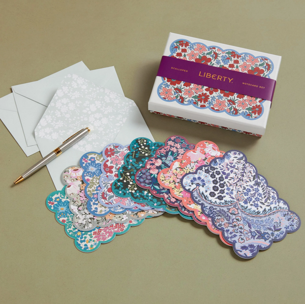 Liberty Scalloped Shaped Notecard Set Artist: Liberty London