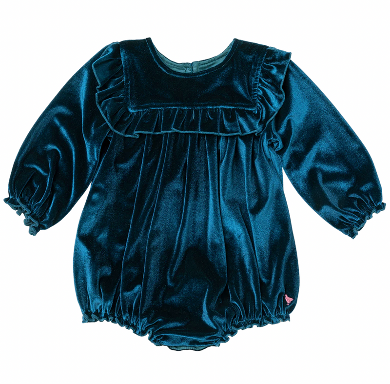 Baby Girls Velour Quinn Bubble - Midnight Blue