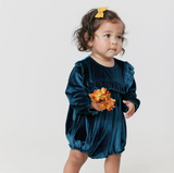 Baby Girls Velour Quinn Bubble - Midnight Blue