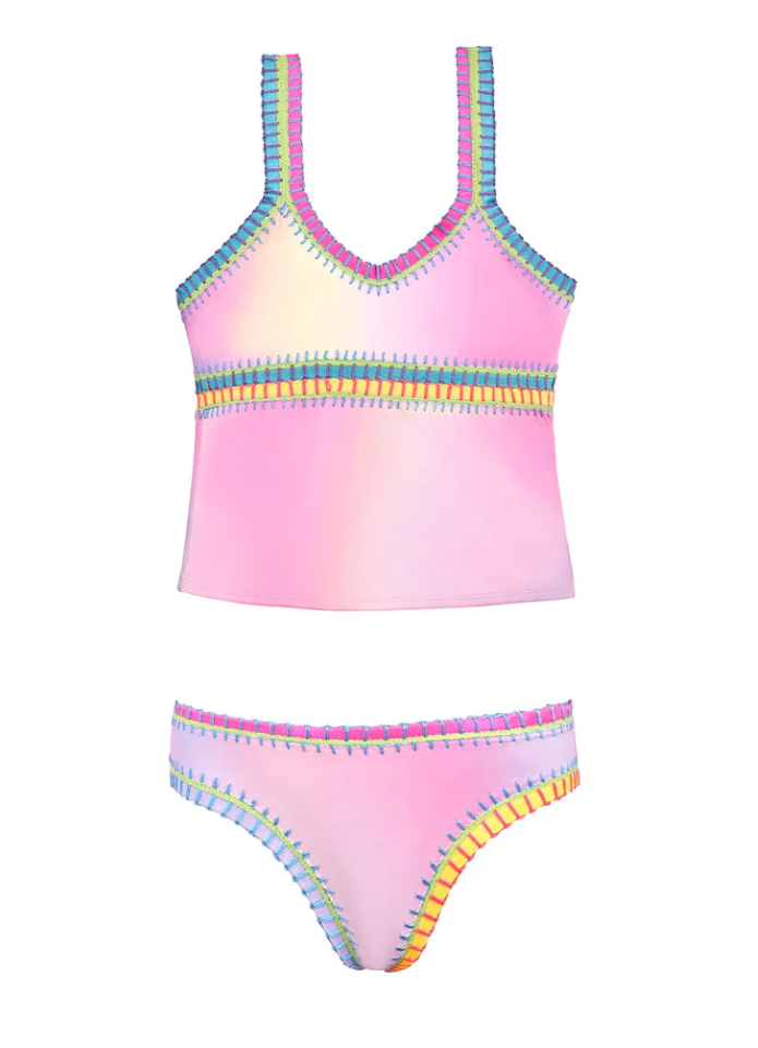 Rainbow Embroidered Tankini