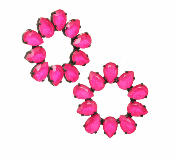 Iman Earrings in Electric Pink