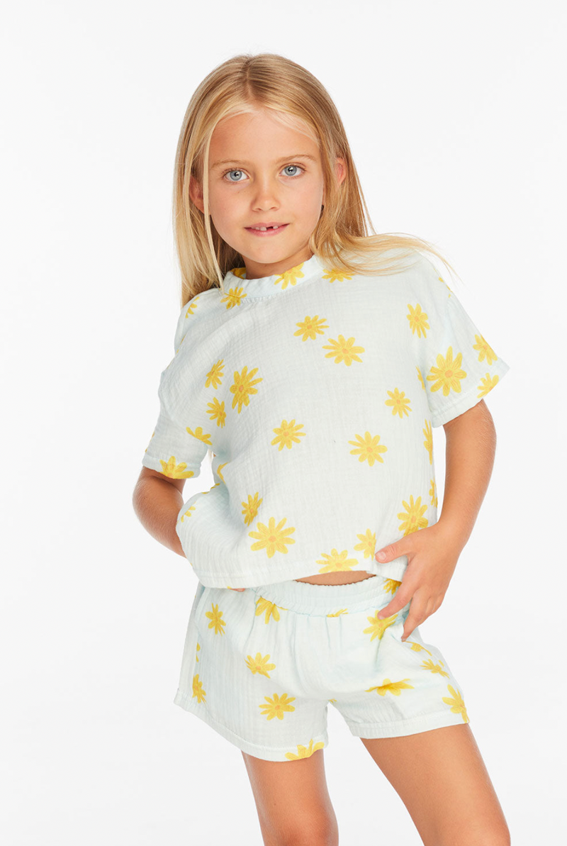 Devin Powder Blue Daisy Girls Tee