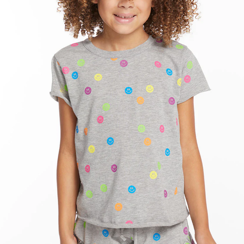 Rainbow Smiles Girls Crew Neck Tee