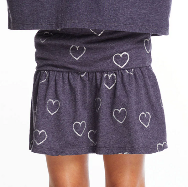 Glitter Hearts Girls Peplum Skirt