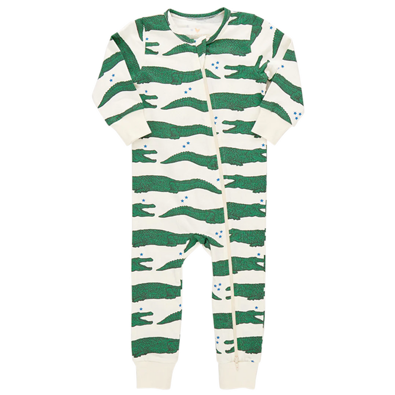 Baby Organic Romper Crocodile Stars