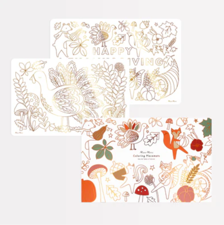 Thanksgiving Coloring Placemats x8