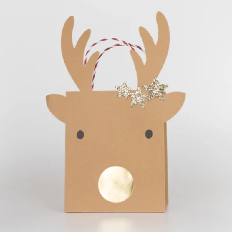 Medium Reindeer With Stars Gift Bags x2