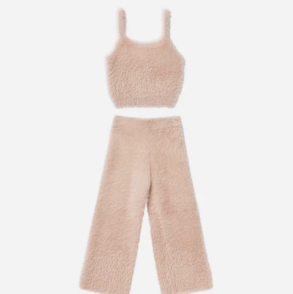 Fuzzy Knit Set || Blush