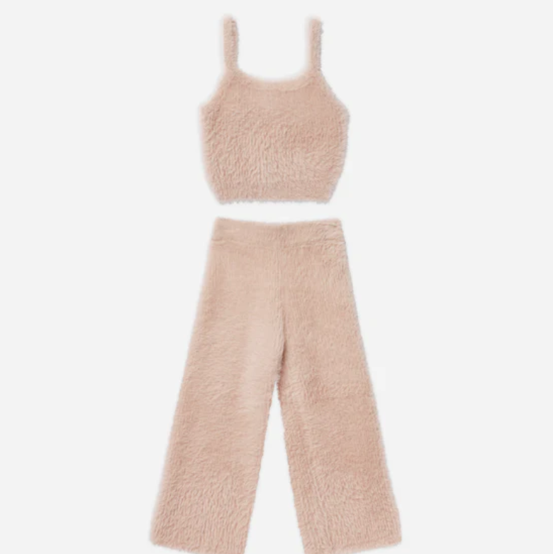 Fuzzy Knit Set || Blush