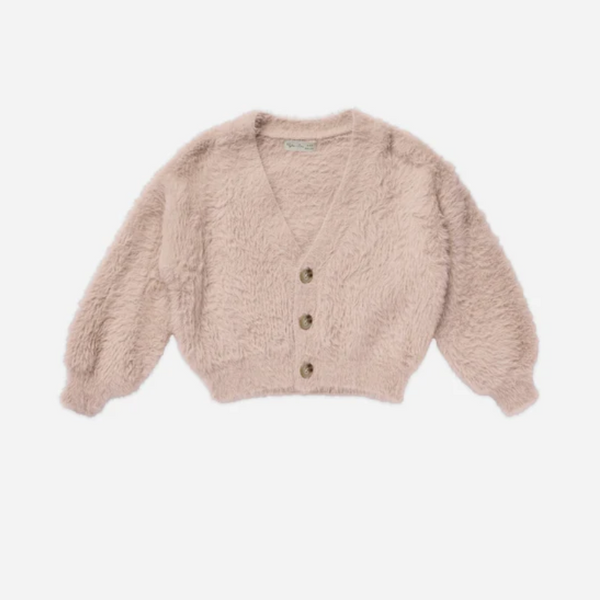 Fuzzy Cardigan || Blush