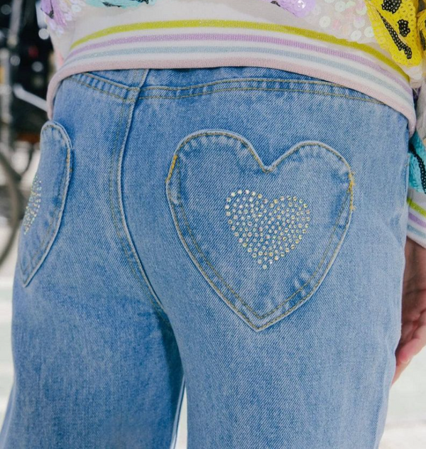 Crystal Heart Jeans