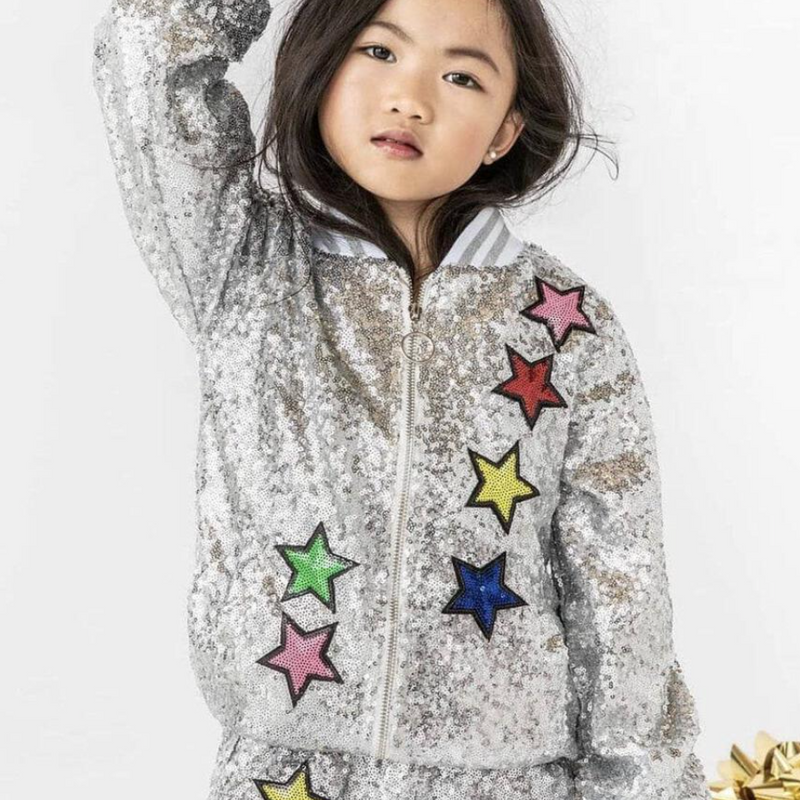 Girls Unicorn Sequin Bomber