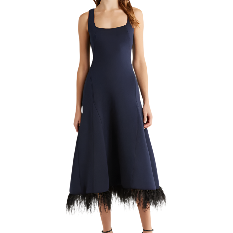 Brussels Feather Midi Dress